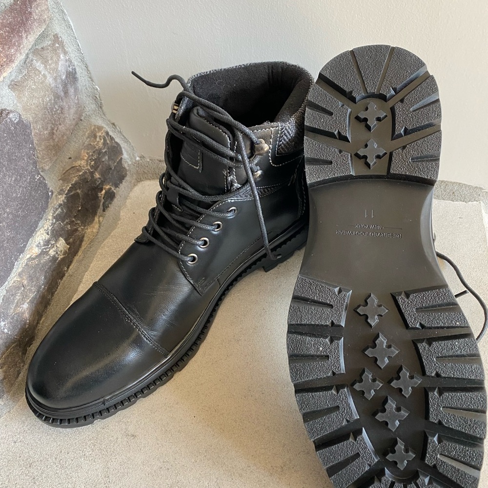 Black Leather Men's Boots